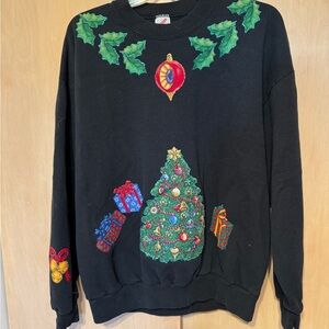 Festive Black Christmas Crewneck